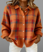 Avora – Weicher karierter Strickjacke