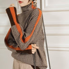 Malou | Pullover mit Rollkragen und auffälligen kontrastierenden Streifen