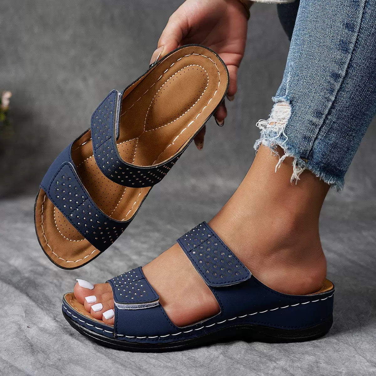 Ortholuxe – Atmungsaktive Orthopädische Slip-In Sandalen für Damen