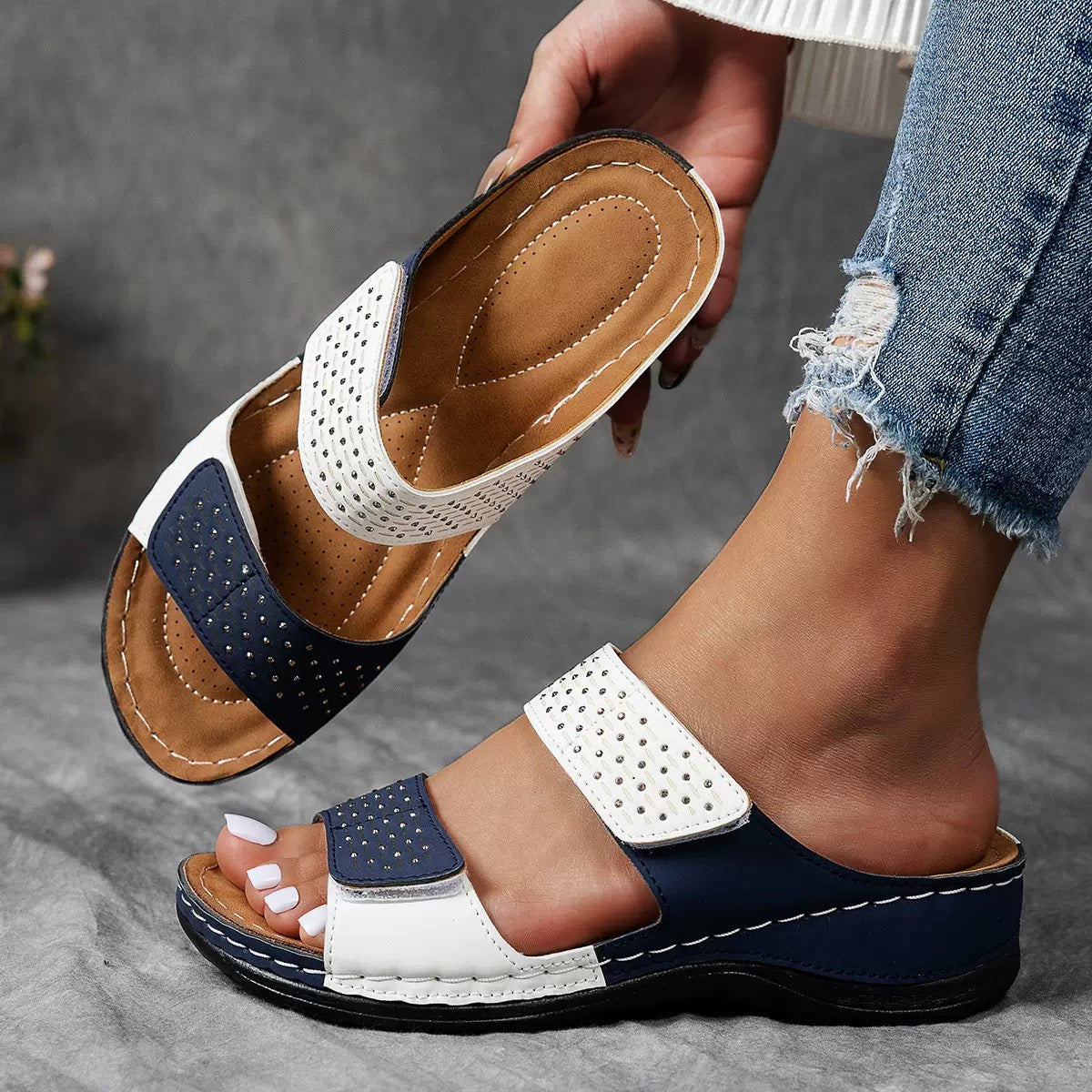 Ortholuxe – Atmungsaktive Orthopädische Slip-In Sandalen für Damen
