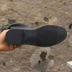 Belvia - Damenstiefeletten im Vintage-Stil mit Niedrigem Absatz und Schnallendetail